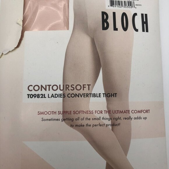 Bloch Contoursoft T0982L Ladies Convertible Tights Pink Size S/M. - Picture 2 of 4